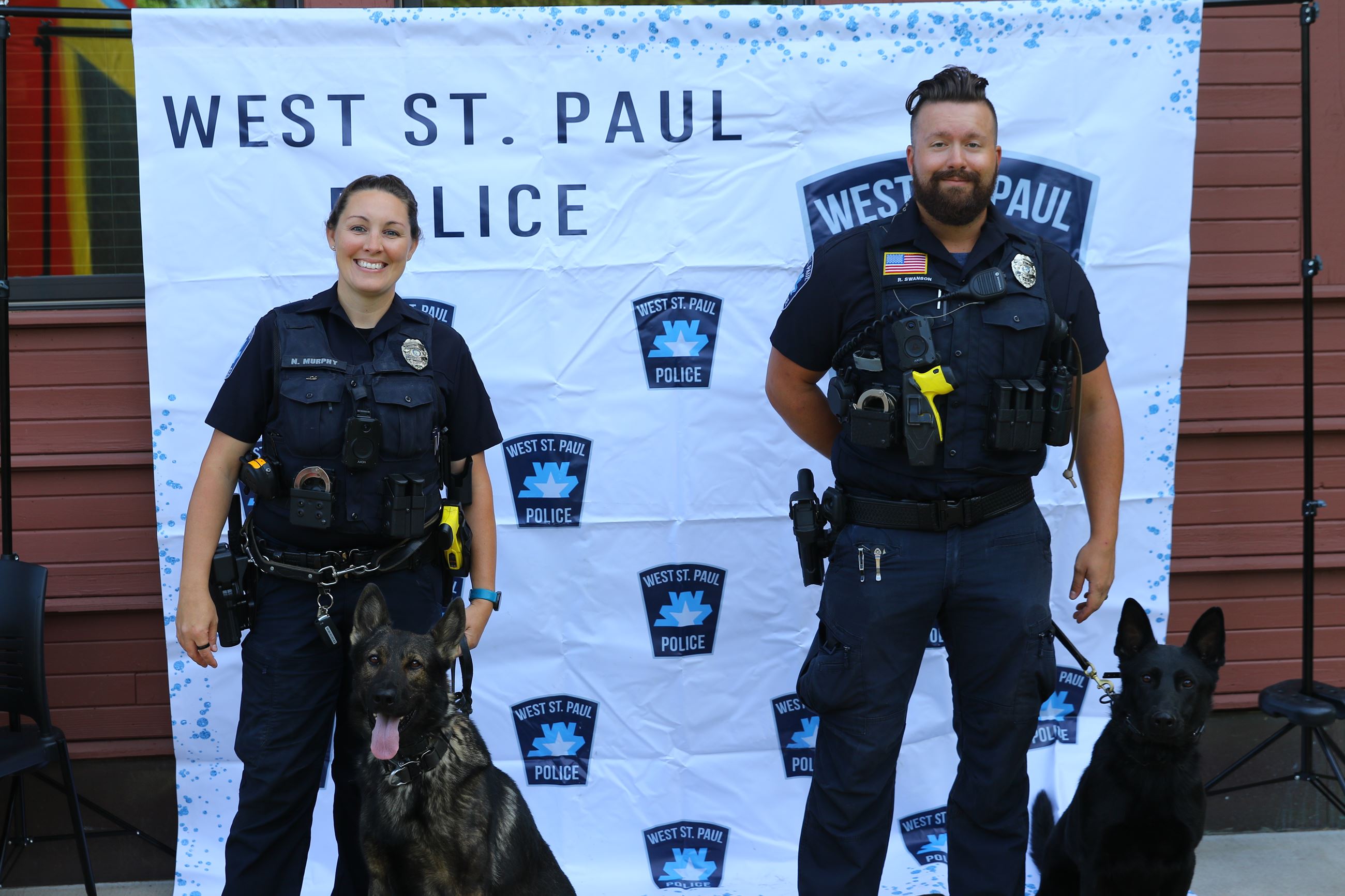 Officer Murphy, K9 Cecil, Officer Swanson, K9 Bear