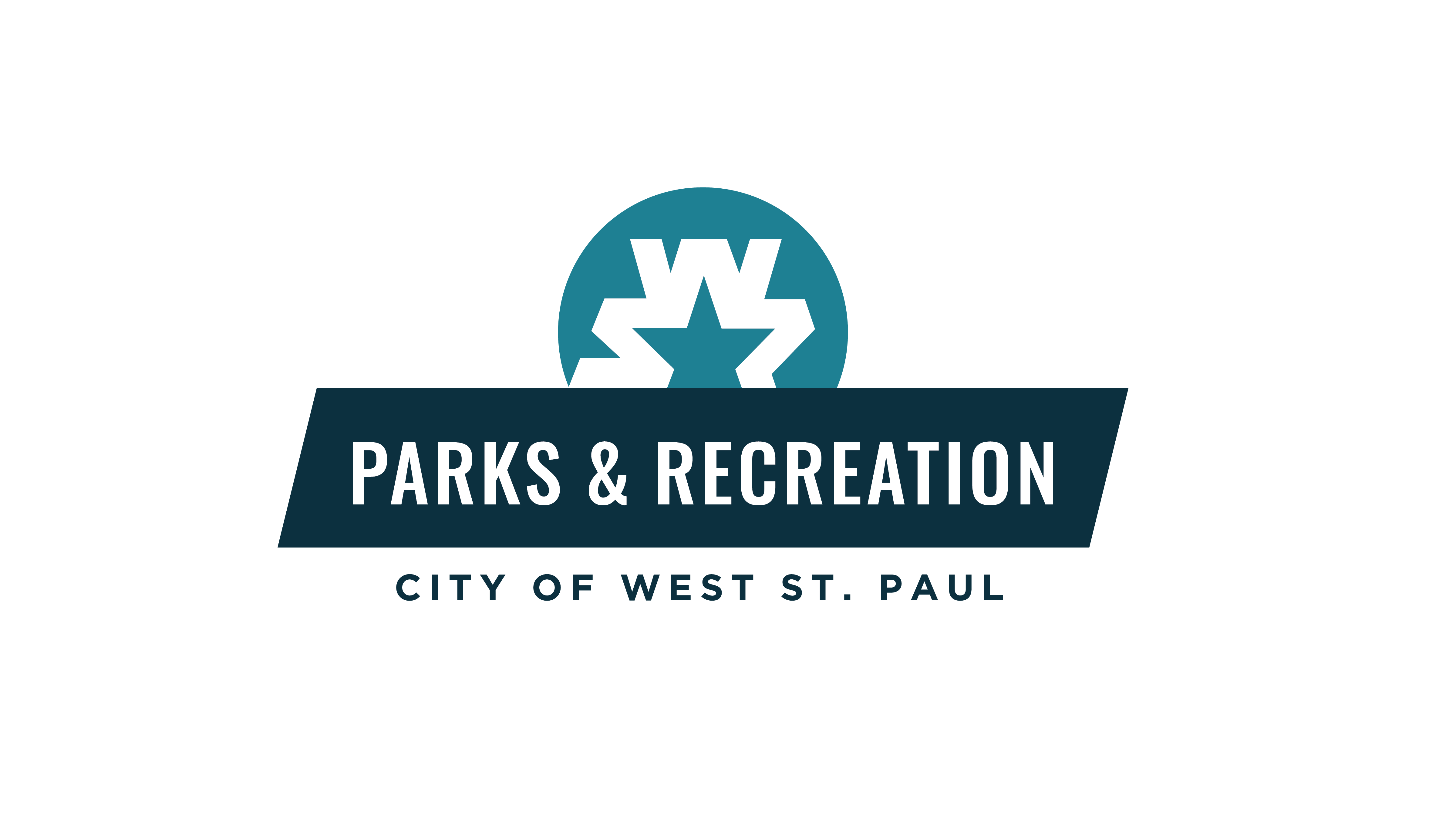 Teal and blue Parks & Recreation City of West St. Paul department logo 