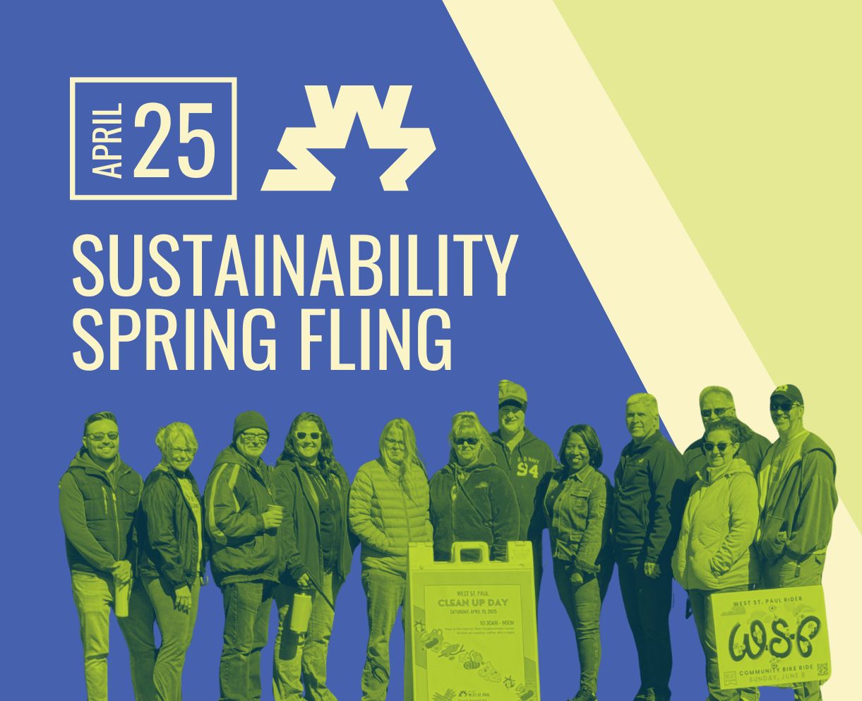Sustainability Spring Fling advertisement with image of previous years volunteers